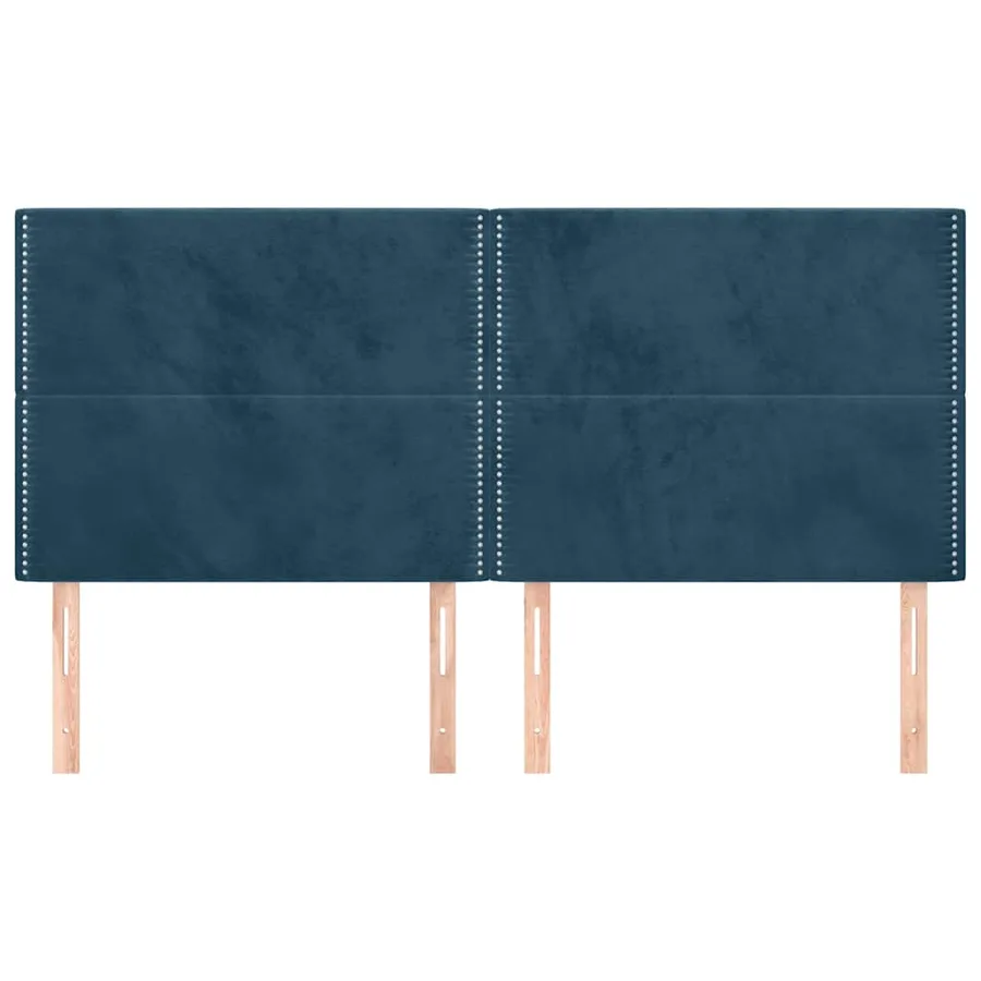 Tête de lit Bleu foncé 160 x 5 x 118/128 cm Velours - 3