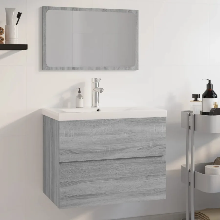Meubles de salle de bain Sonoma gris Bois d'ingénierie