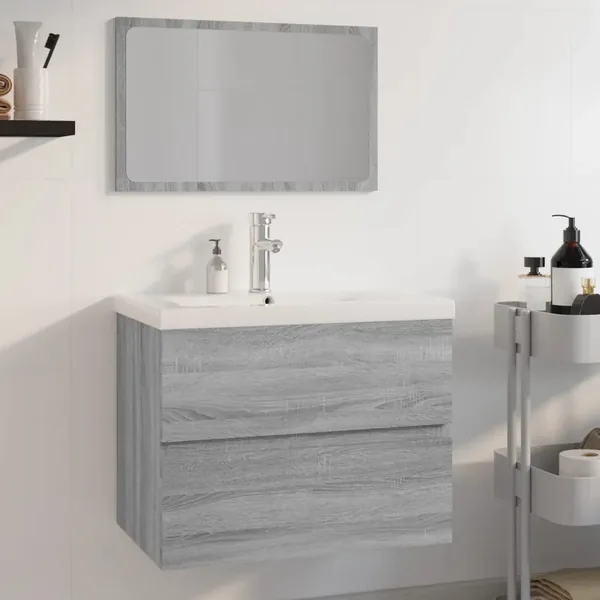 Meubles de salle de bain Sonoma gris Bois d'ingénierie