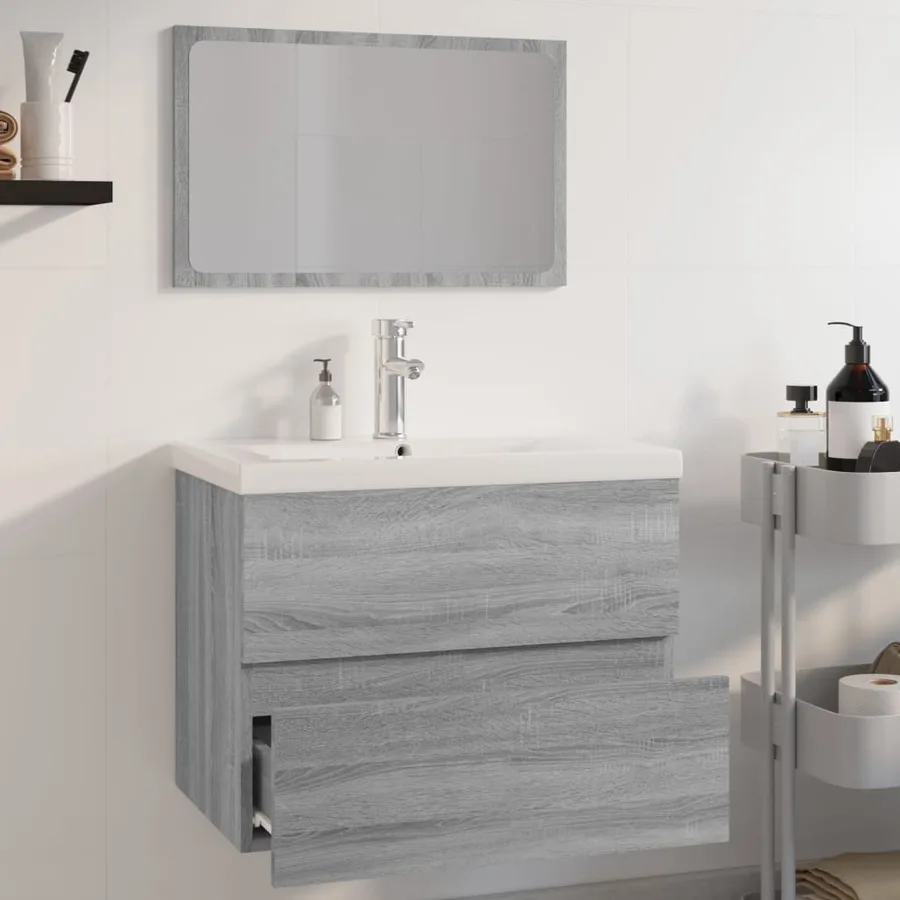 Meubles de salle de bain Sonoma gris Bois d'ingénierie - 4