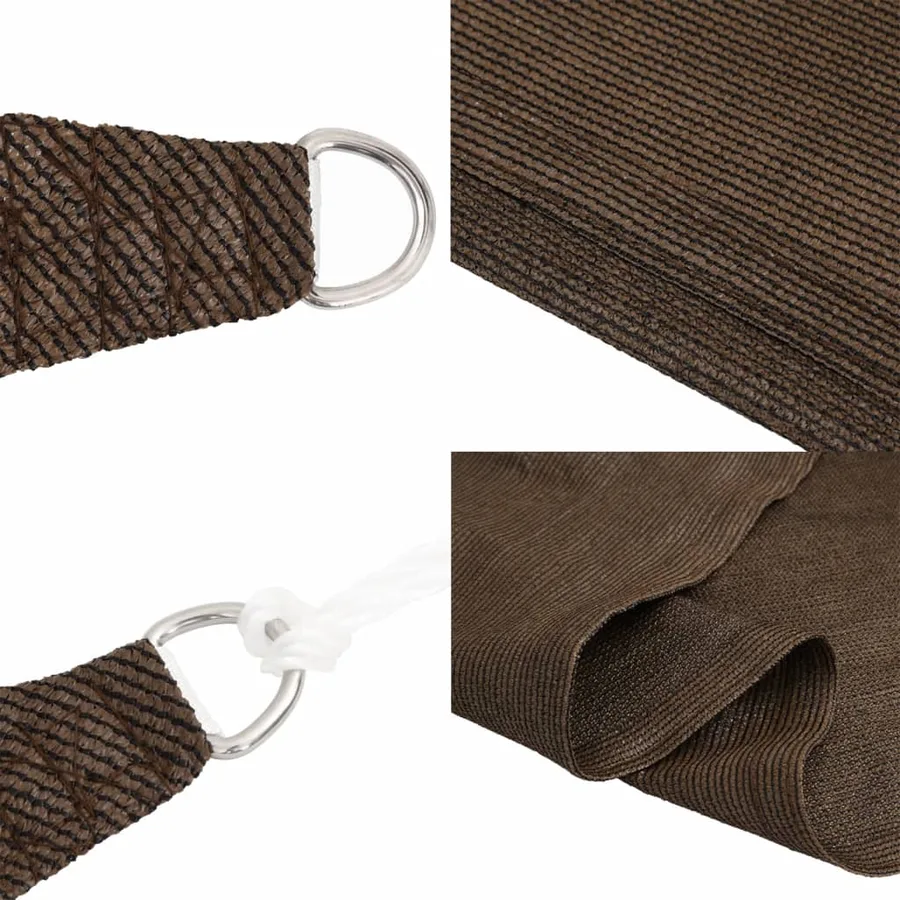 Voile d'ombrage 160 g/m² Marron 4x4 m PEHD - 6