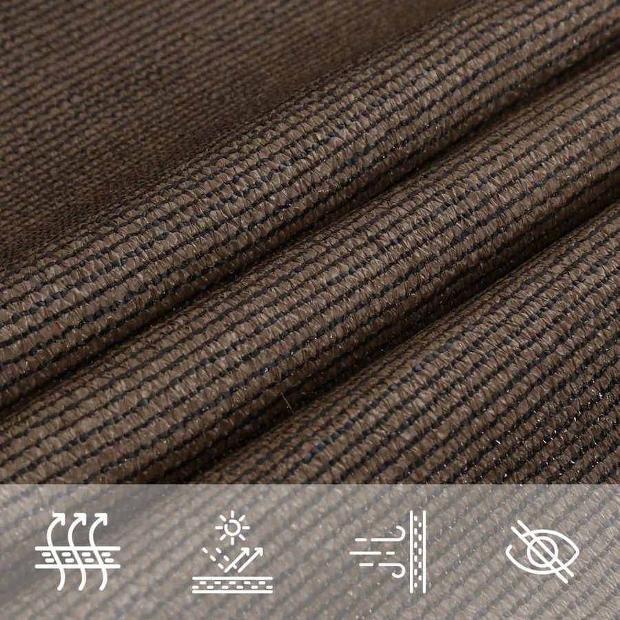 Voile d'ombrage 160 g/m² Marron 3x3 m PEHD - 7