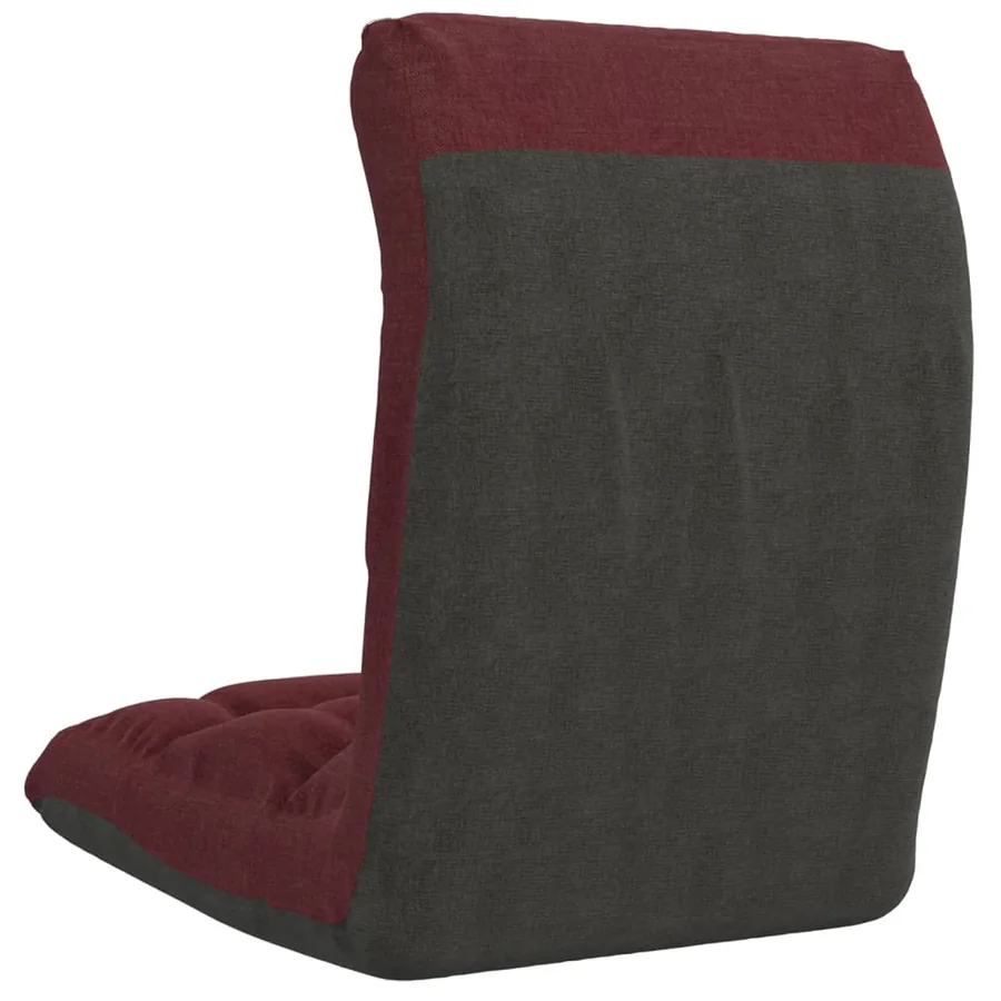 Chaise pliable de sol Rouge bordeaux Tissu - 5
