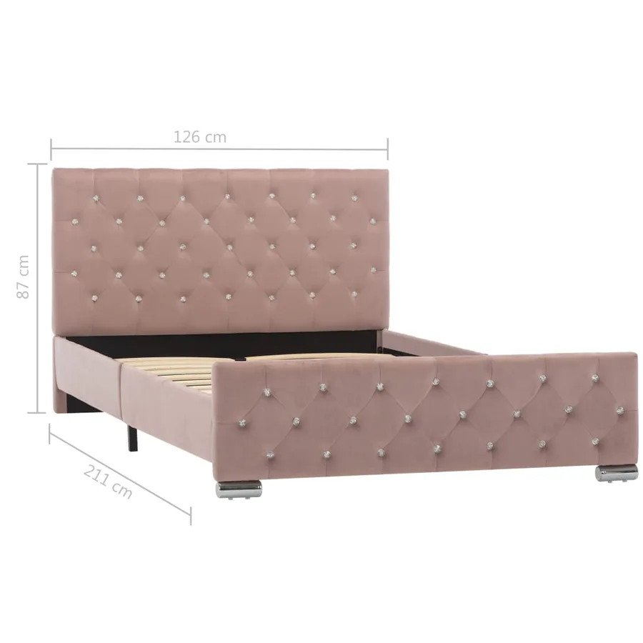 Cadre de lit sans matelas Rose Velours 120x200 cm - 8