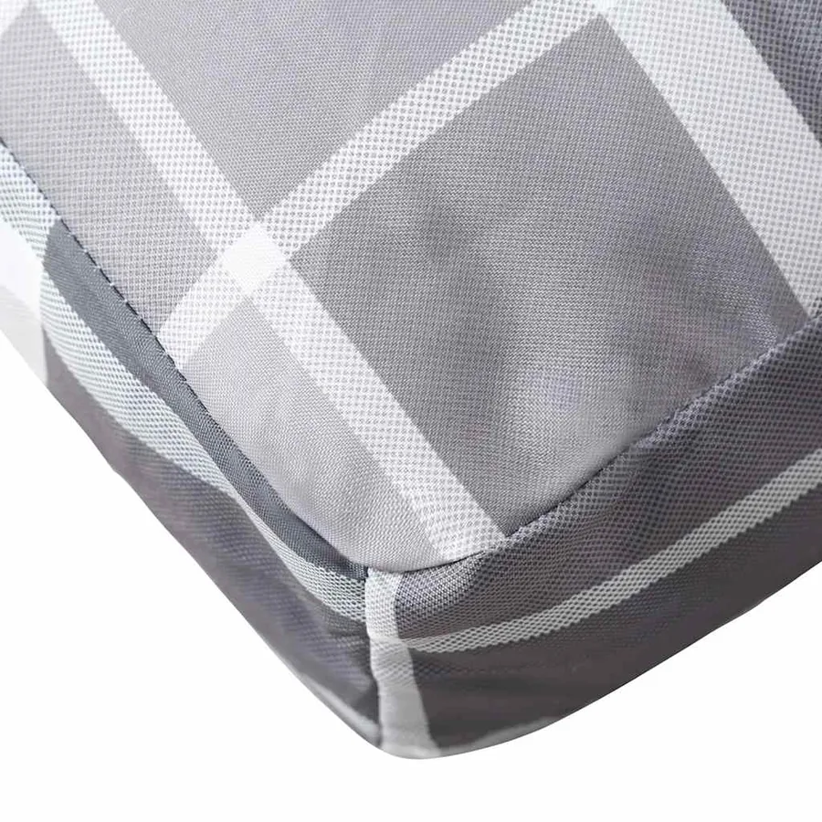 Coussin de palette motif à carreaux gris 120x40x12 cm tissu - 8
