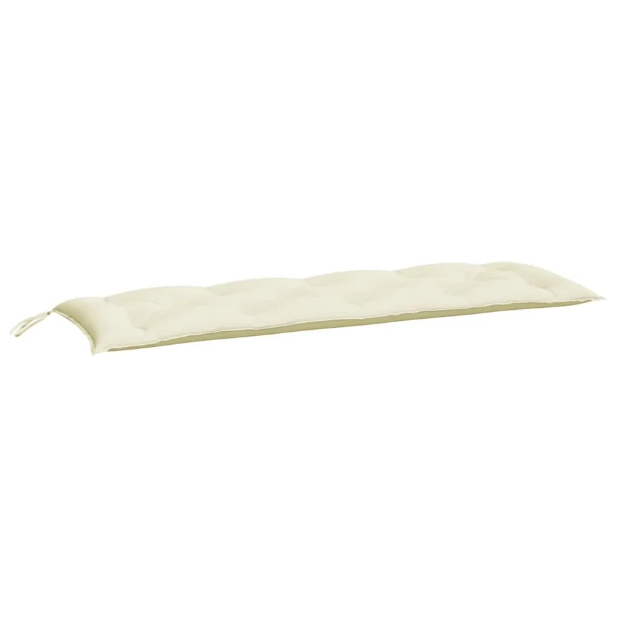 Coussins de banc de jardin lot de 2 blanc crème tissu Oxford - 3
