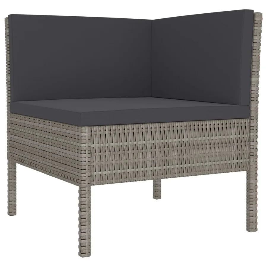Salon de jardin 10 pcs avec coussins Résine tressée Gris - 3