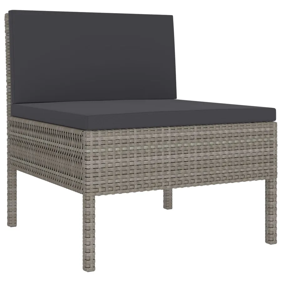 Salon de jardin 10 pcs avec coussins Résine tressée Gris - 4