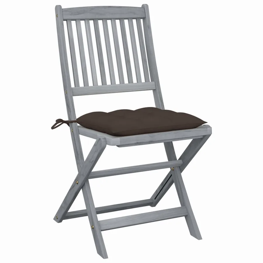 Chaises pliables d'extérieur lot de 2 et coussins Bois d'acacia - 16
