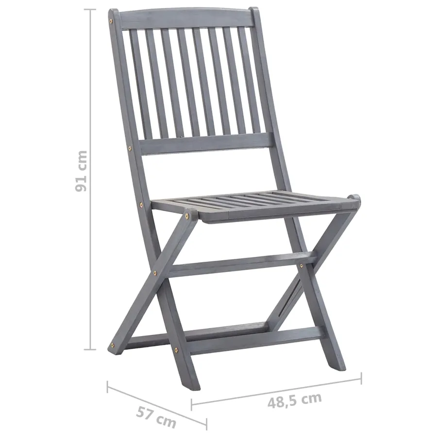 Chaises pliables d'extérieur lot de 2 et coussins Bois d'acacia - 27