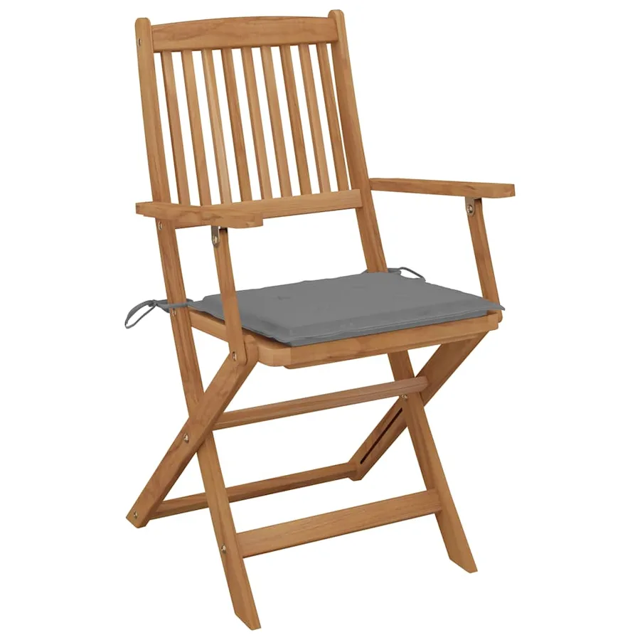 Chaises pliables d'extérieur lot de 2 et coussins Bois d'acacia - 30