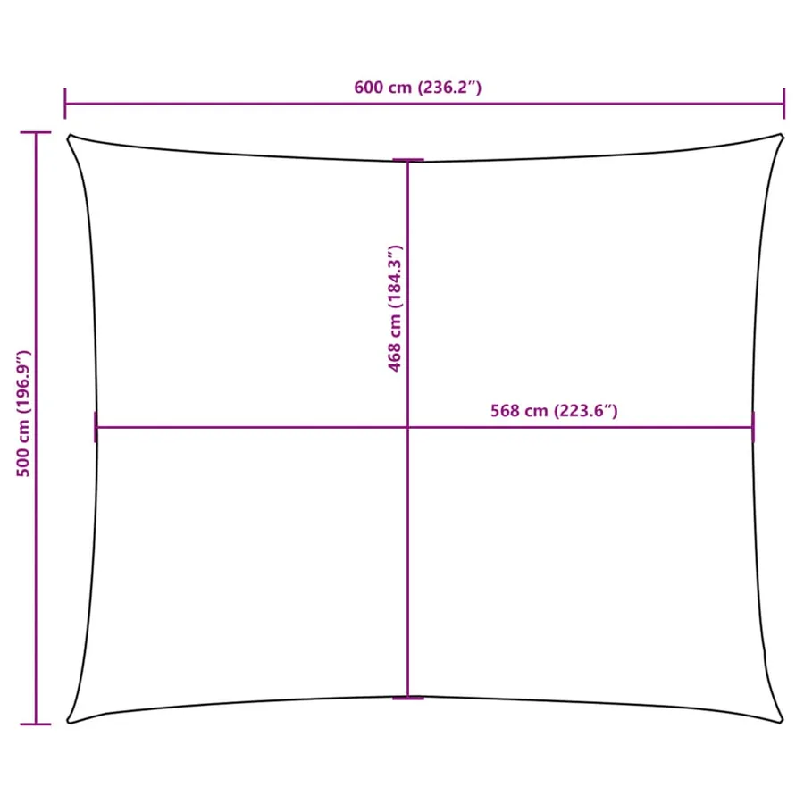 Voile de parasol tissu oxford rectangulaire 5x6 m noir - 10