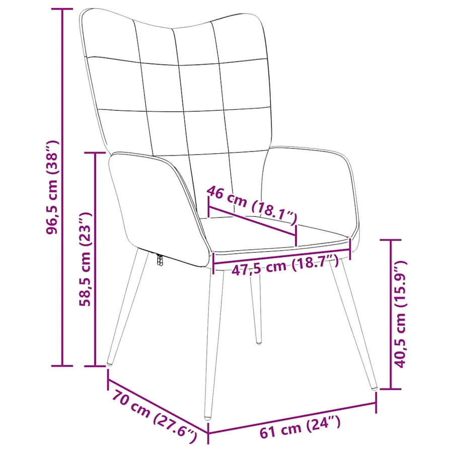 Chaise de relaxation Rouge bordeaux Tissu - 9