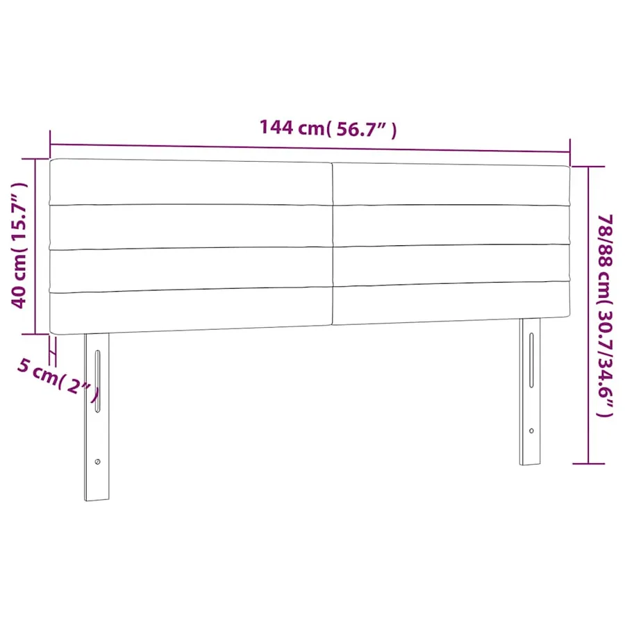 Tête de lit à LED Vert foncé 144x5x78/88 cm Velours - 7