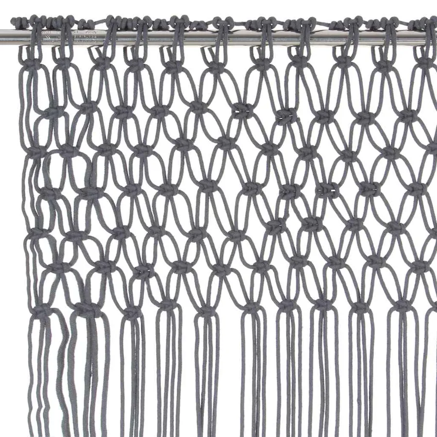 Rideau en macramé Anthracite 140x240 cm Coton - 4
