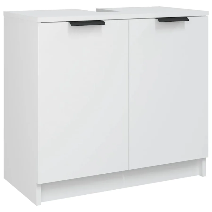 Meubles de salle de bain 4 pcs Blanc Bois d'ingénierie - 8