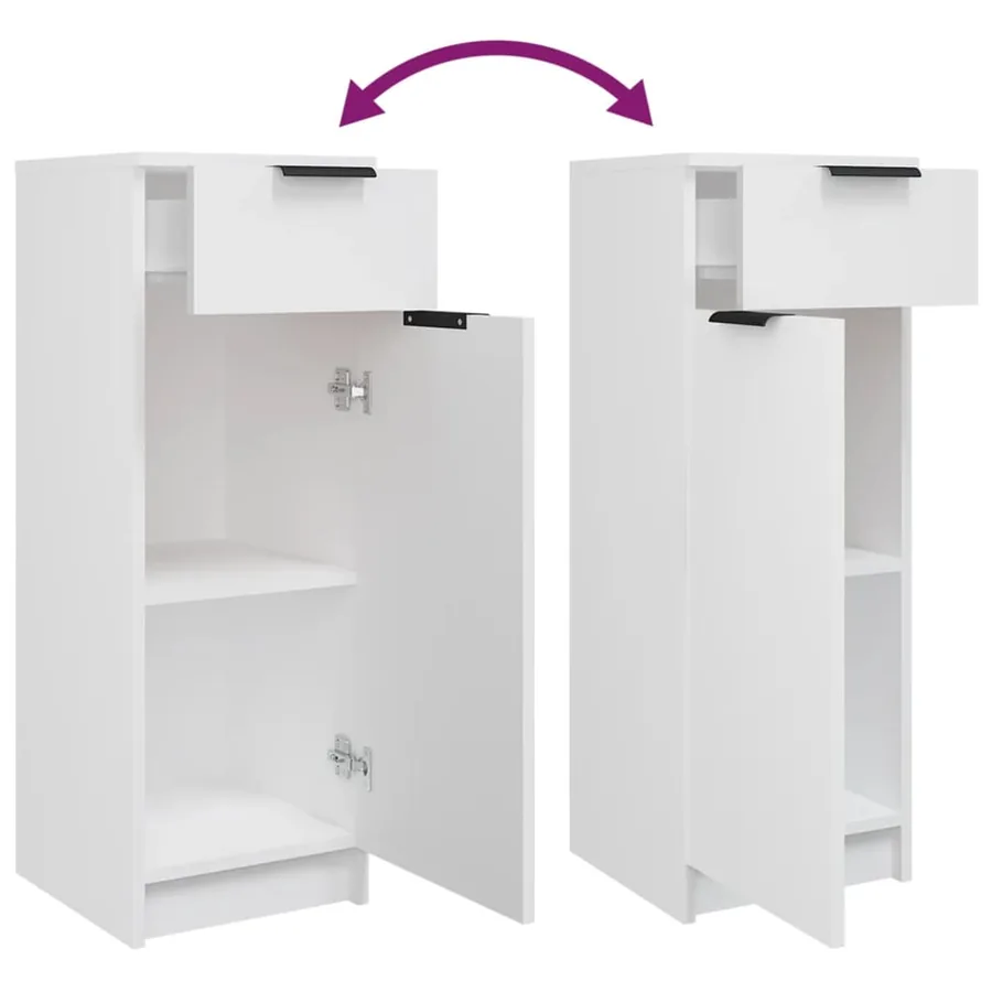 Meubles de salle de bain 4 pcs Blanc Bois d'ingénierie - 9