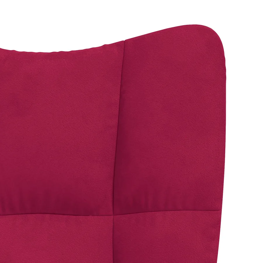 Chaise de relaxation avec repose-pied Rouge bordeaux Velours - 9