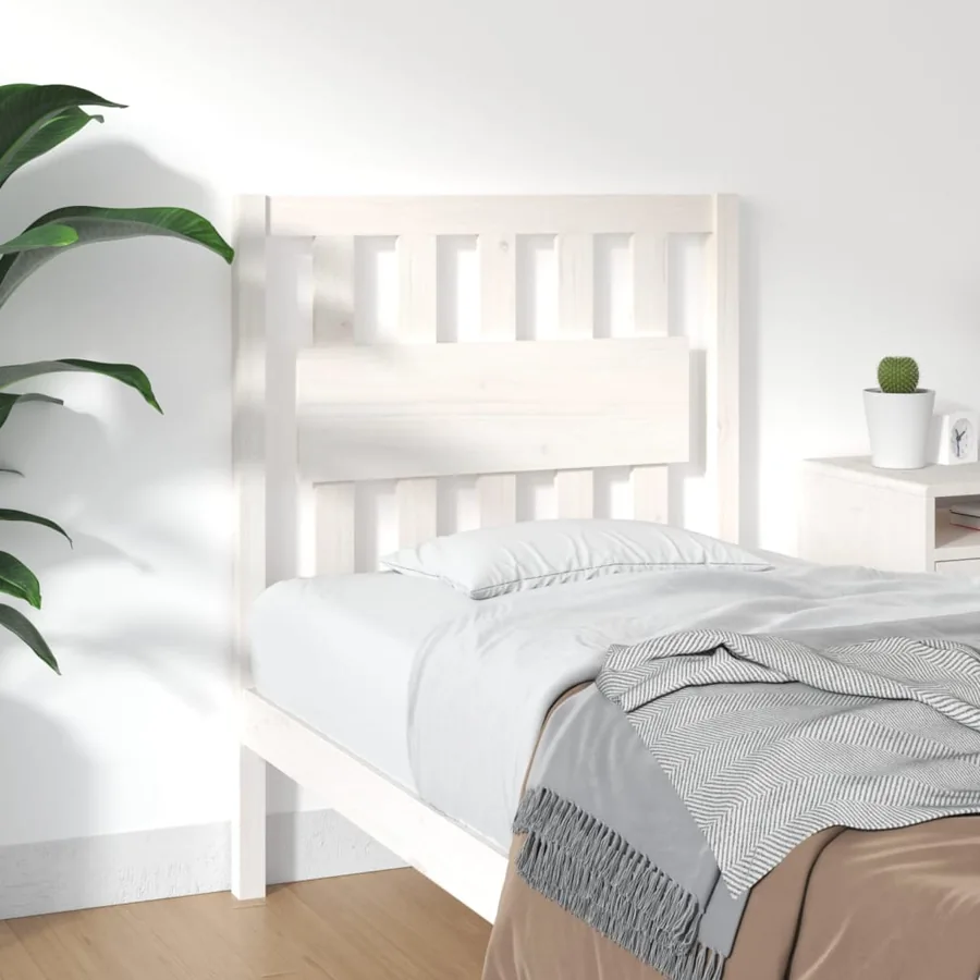 Tête de lit blanc 80,5x4x100 cm bois massif de pin