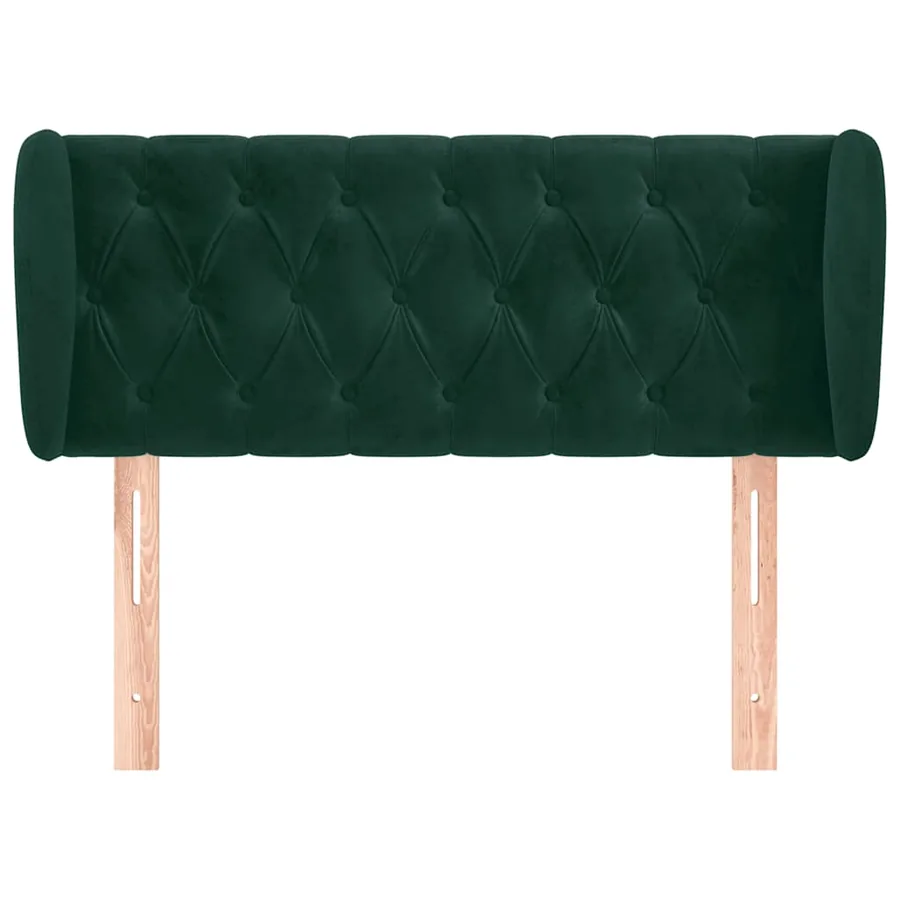 Tête de lit avec oreilles Vert foncé 103x23x78/88 cm Velours - 3