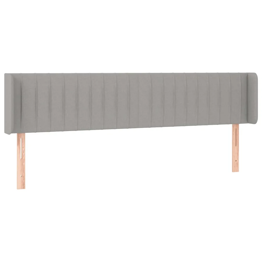 Tête de lit avec oreilles Gris clair 163x16x78/88 cm Tissu - 2
