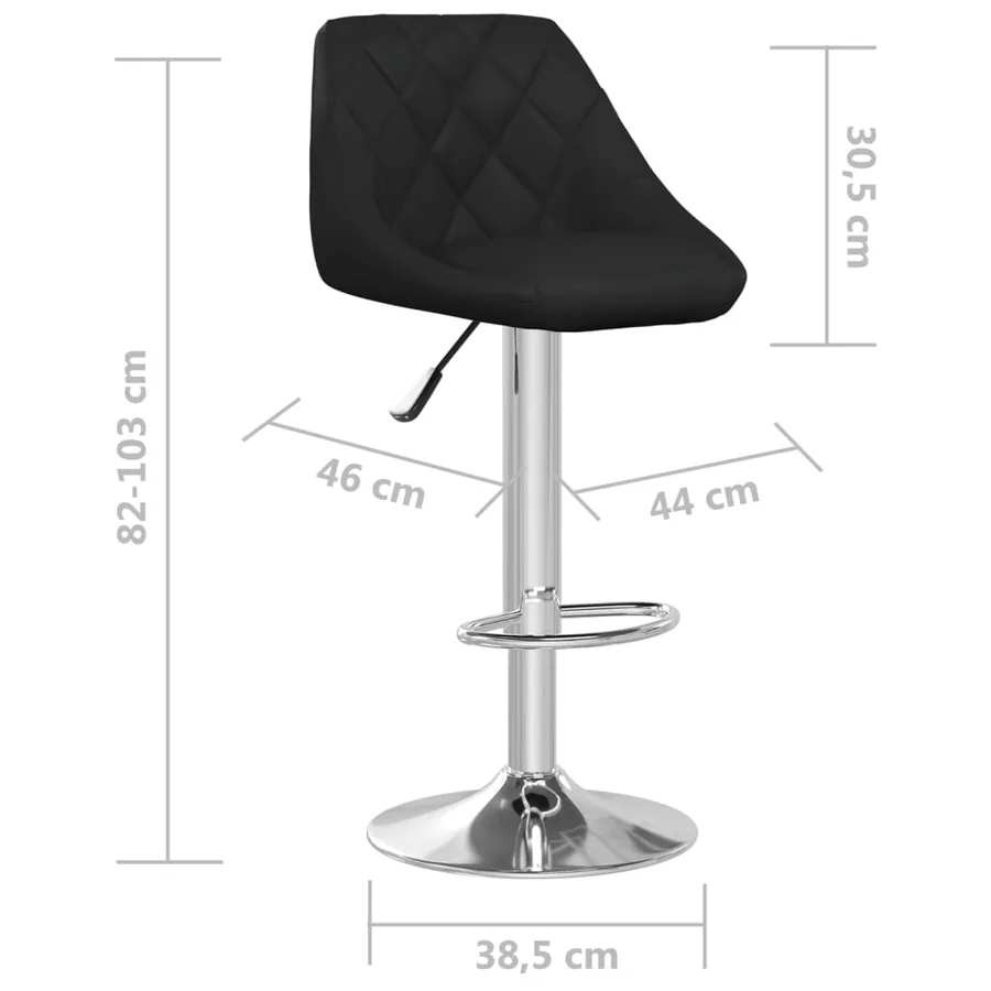 Tabouret de bar Noir Similicuir - 8