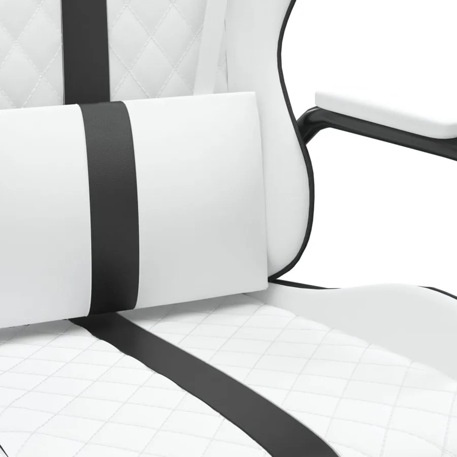 Chaise de jeu Blanc et noir Similicuir - 8
