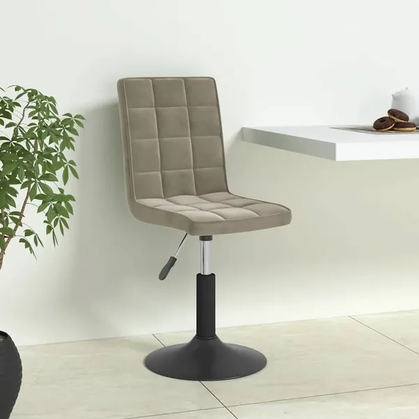 Chaises pivotantes à manger lot de 6 gris clair velours