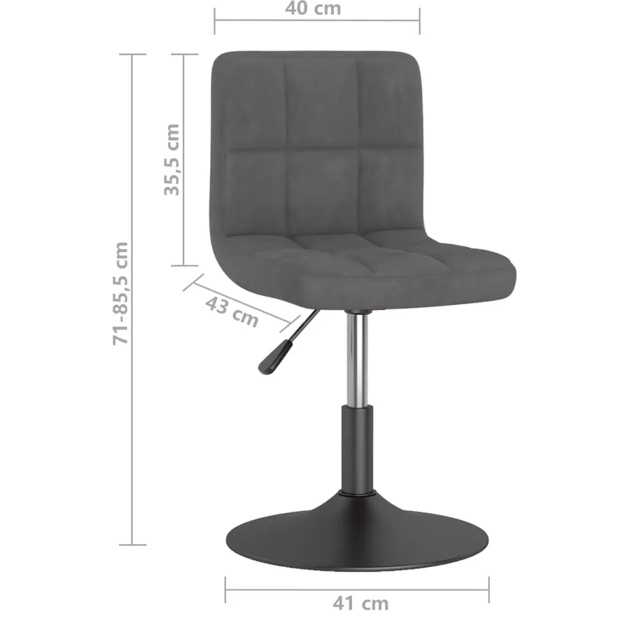 Chaise pivotante de salle à manger Gris foncé Velours - 7