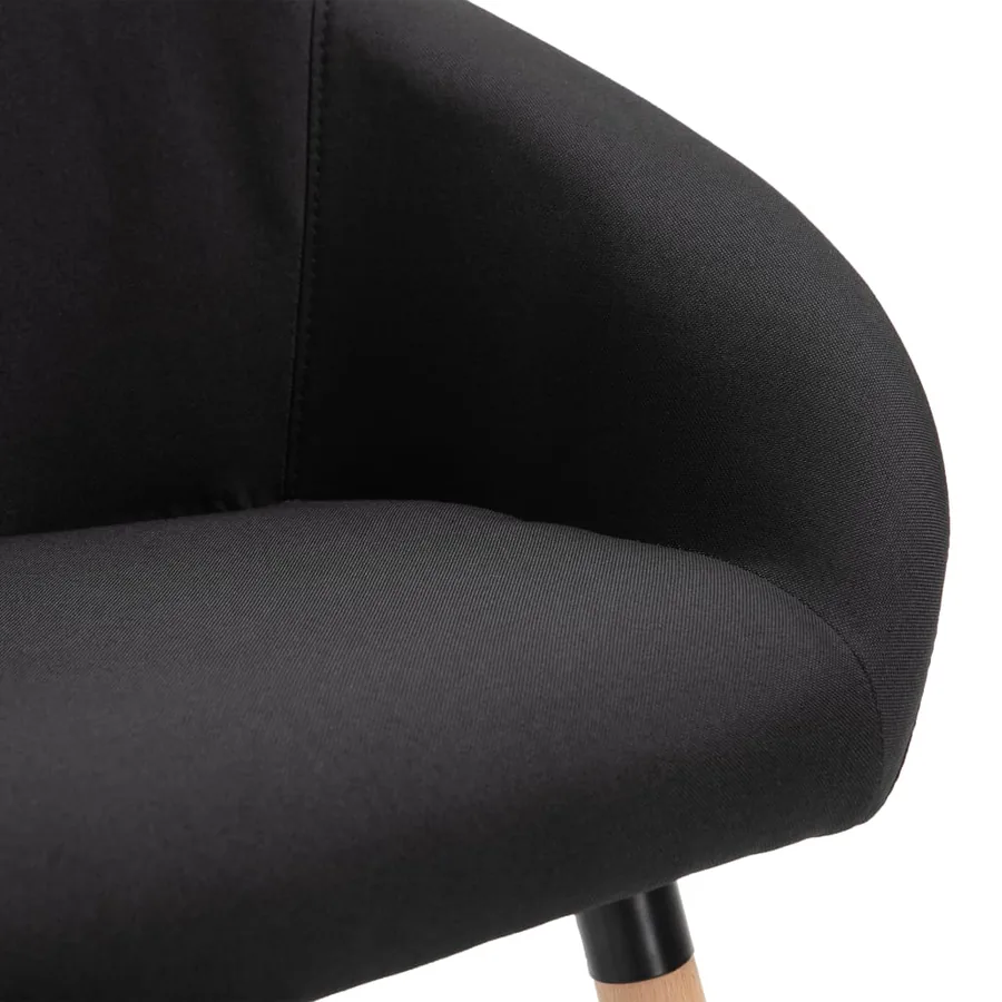 Chaises à manger lot de 6 noir tissu - 7