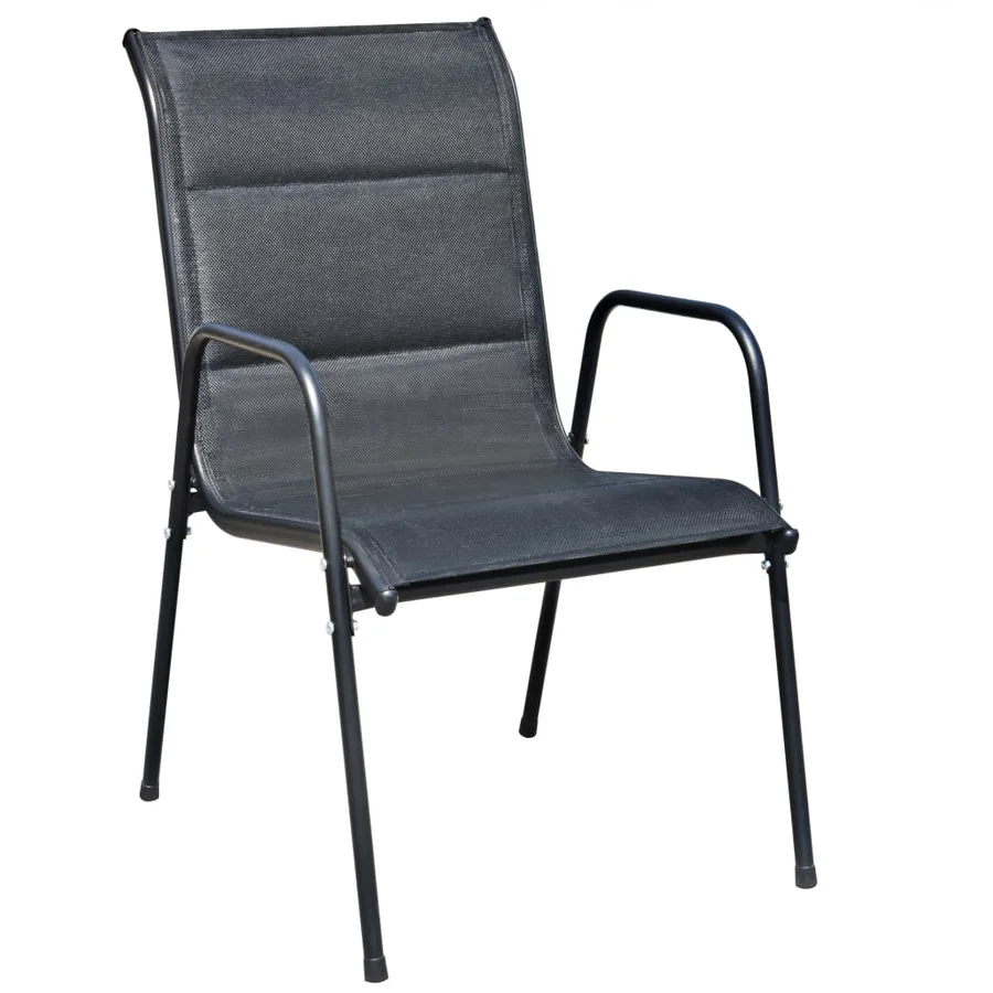 Mobilier de salle à manger d'extérieur 5 pcs Acier Noir - 7