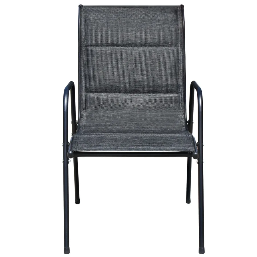 Mobilier de salle à manger d'extérieur 5 pcs Acier Noir - 8
