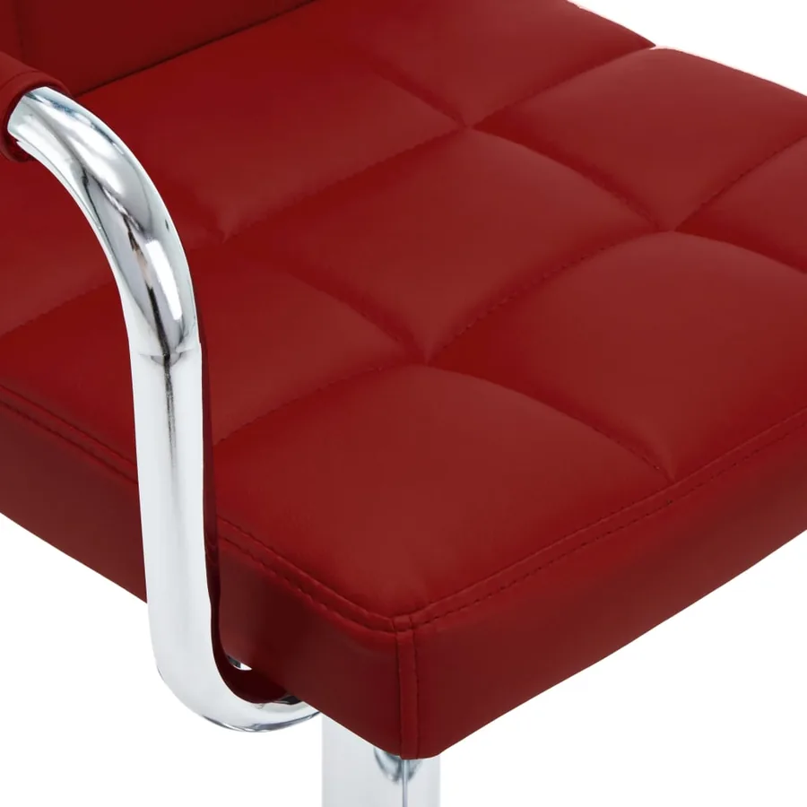 Tabourets de bar lot de 2 rouge bordeaux similicuir - 6
