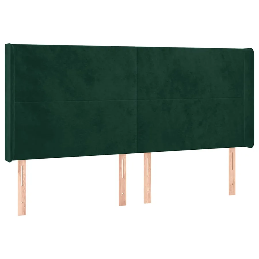 Tête de lit à LED Vert foncé 163x16x118/128 cm Velours - 3
