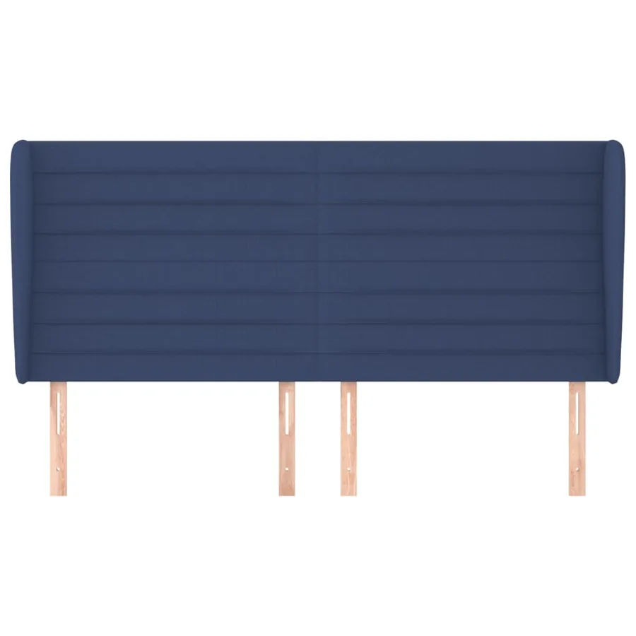 Tête de lit avec oreilles Bleu 203x23x118/128 cm Tissu - 3