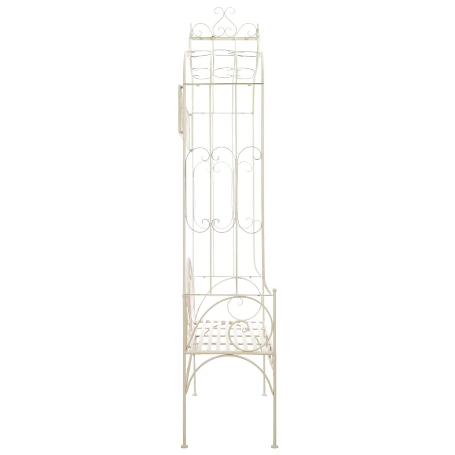 Banc de jardin 122 cm Fer Blanc antique - 3