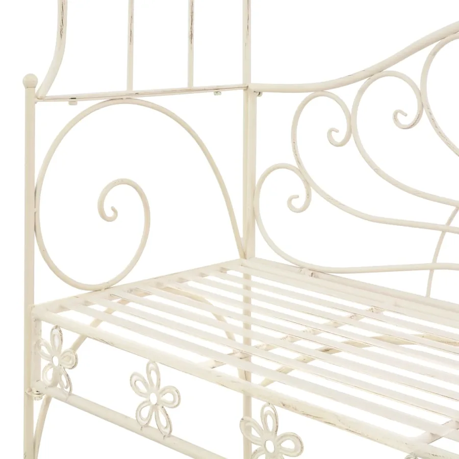 Banc de jardin 122 cm Fer Blanc antique - 5