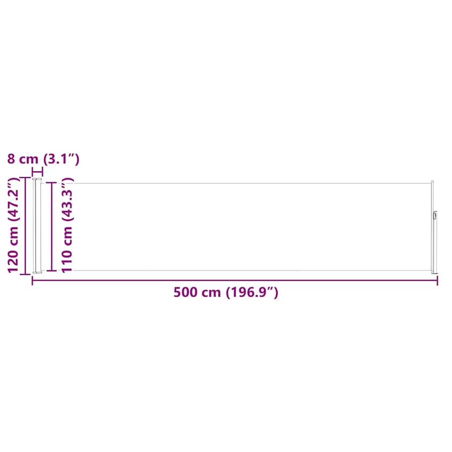 Auvent latéral rétractable de patio 120x500 cm Bleu - 12