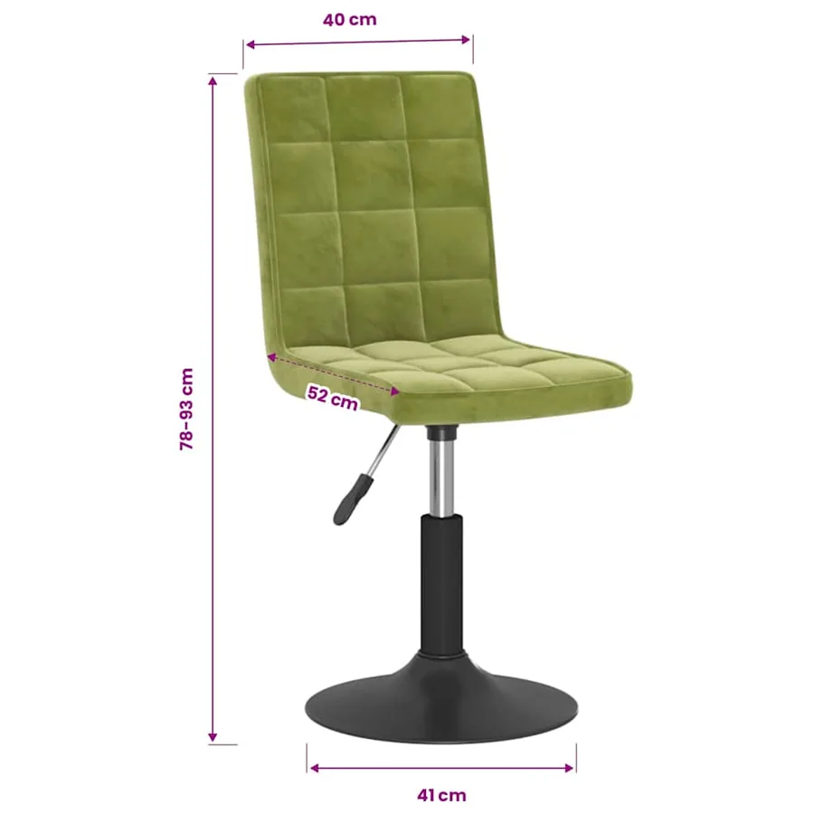 Chaises pivotantes à manger lot de 6 vert clair velours - 10