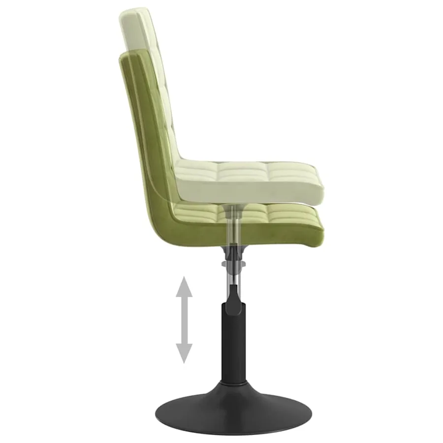 Chaises pivotantes à manger lot de 6 vert clair velours - 7