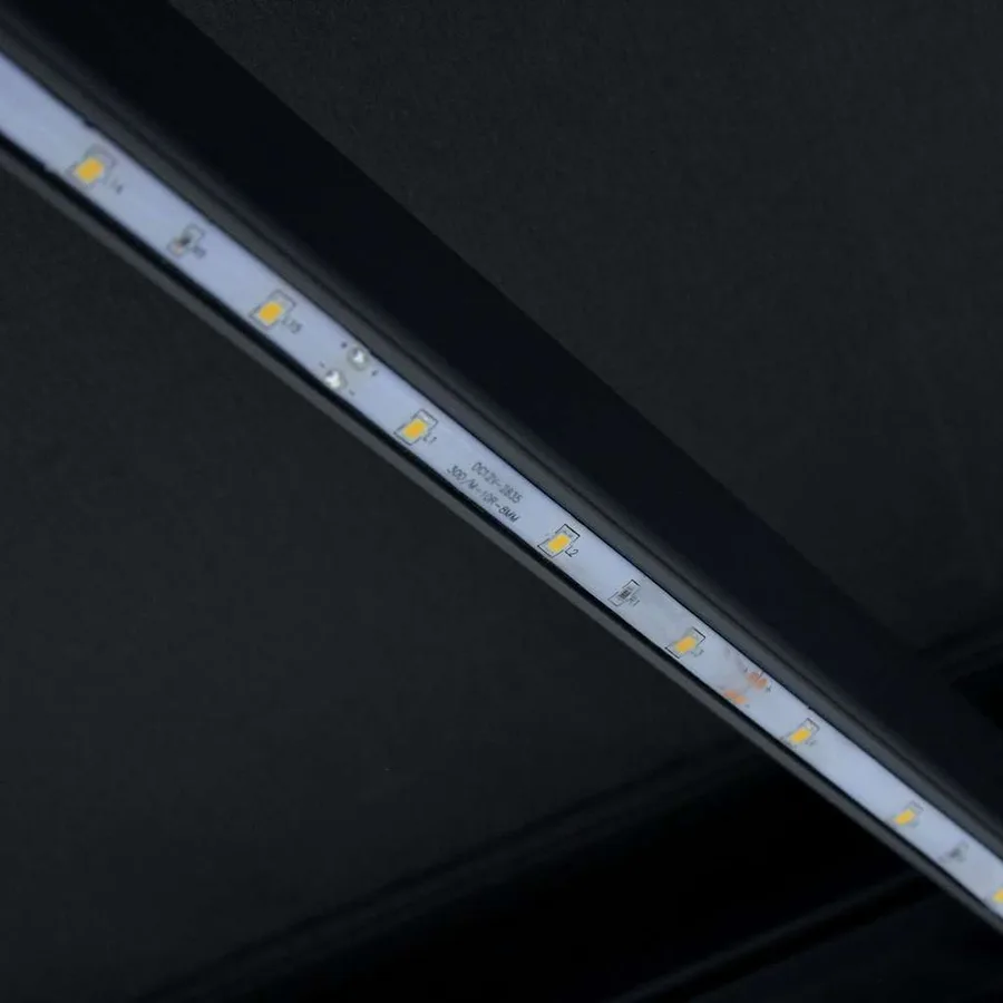 Auvent manuel rétractable avec LED 300x250 cm Anthracite - 11
