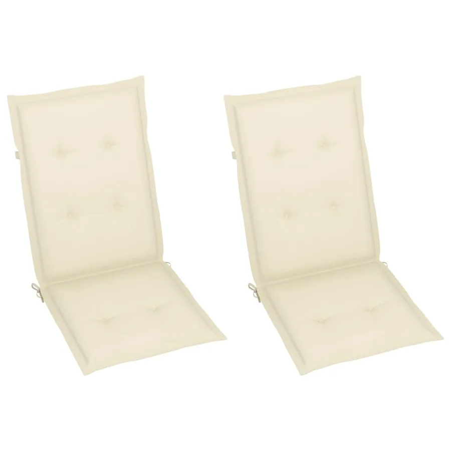 Chaises inclinables de jardin lot de 2 et coussins Bois acacia - 6