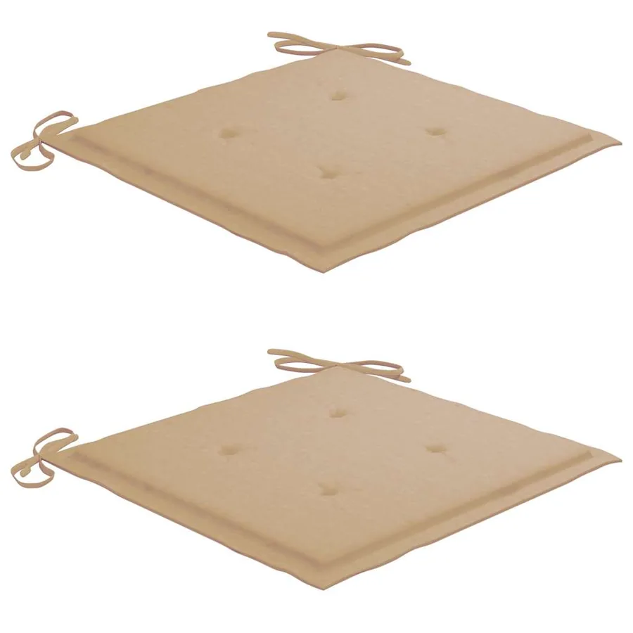Chaises de jardin et coussins lot de 2 Gris Bois acacia massif - 7