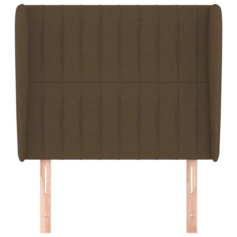 Tête de lit avec oreilles Marron foncé 93x23x118/128 cm Tissu - 3