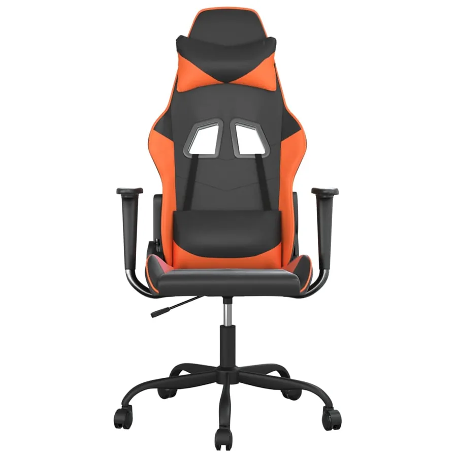 Chaise de jeu Noir et orange Similicuir - 3