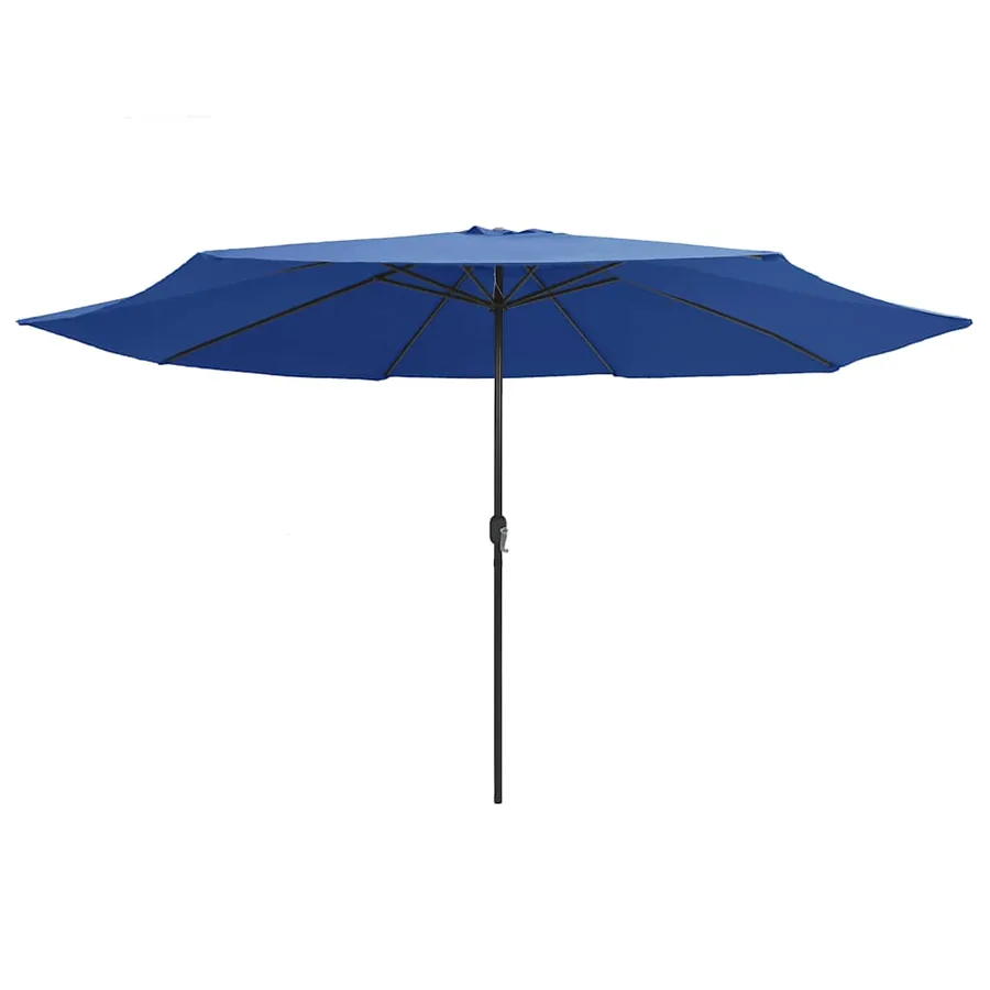 Parasol de jardin avec mât en métal 390 cm bleu azuré - 2