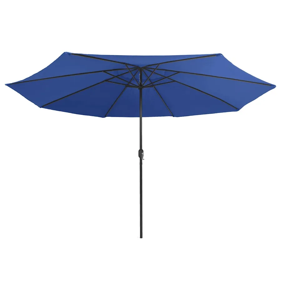 Parasol de jardin avec mât en métal 390 cm bleu azuré - 3