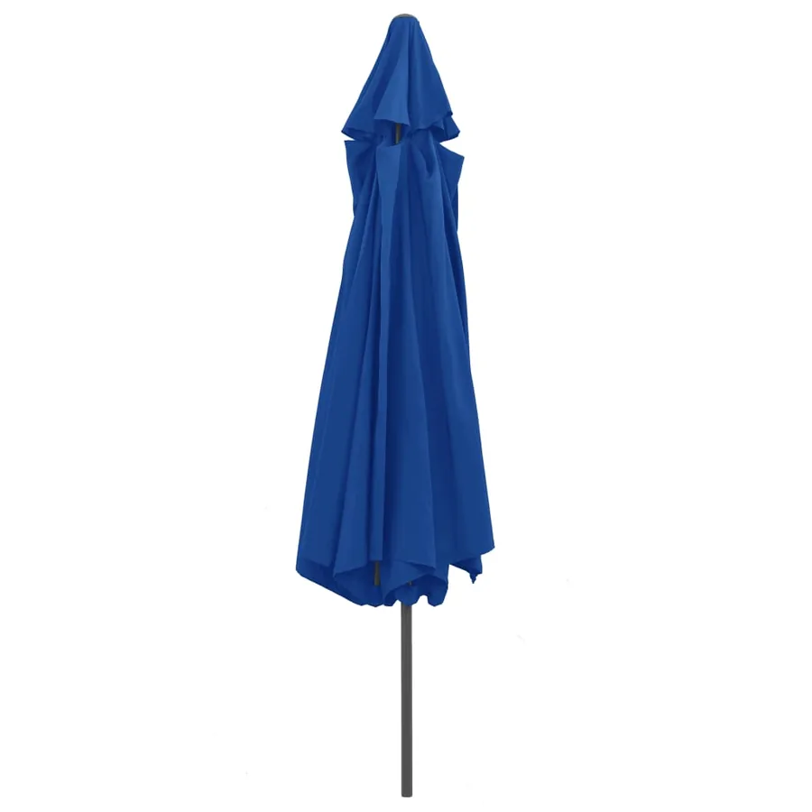 Parasol de jardin avec mât en métal 390 cm bleu azuré - 4