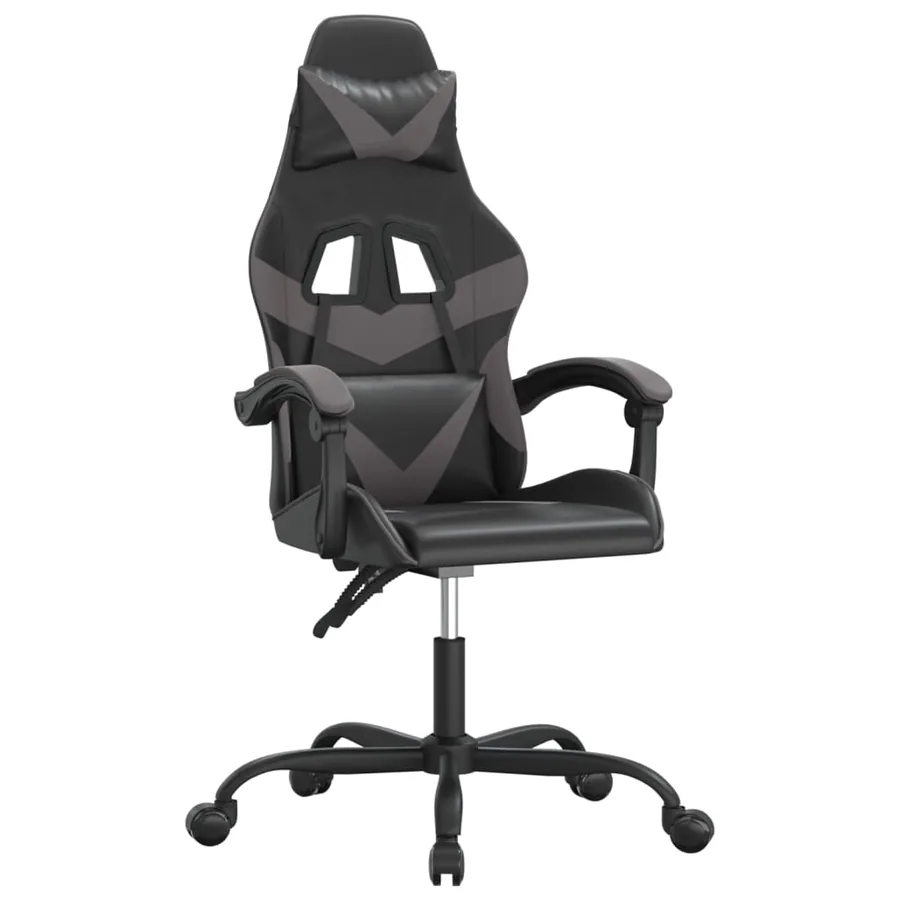 Chaise de jeu Noir et gris Similicuir - 2