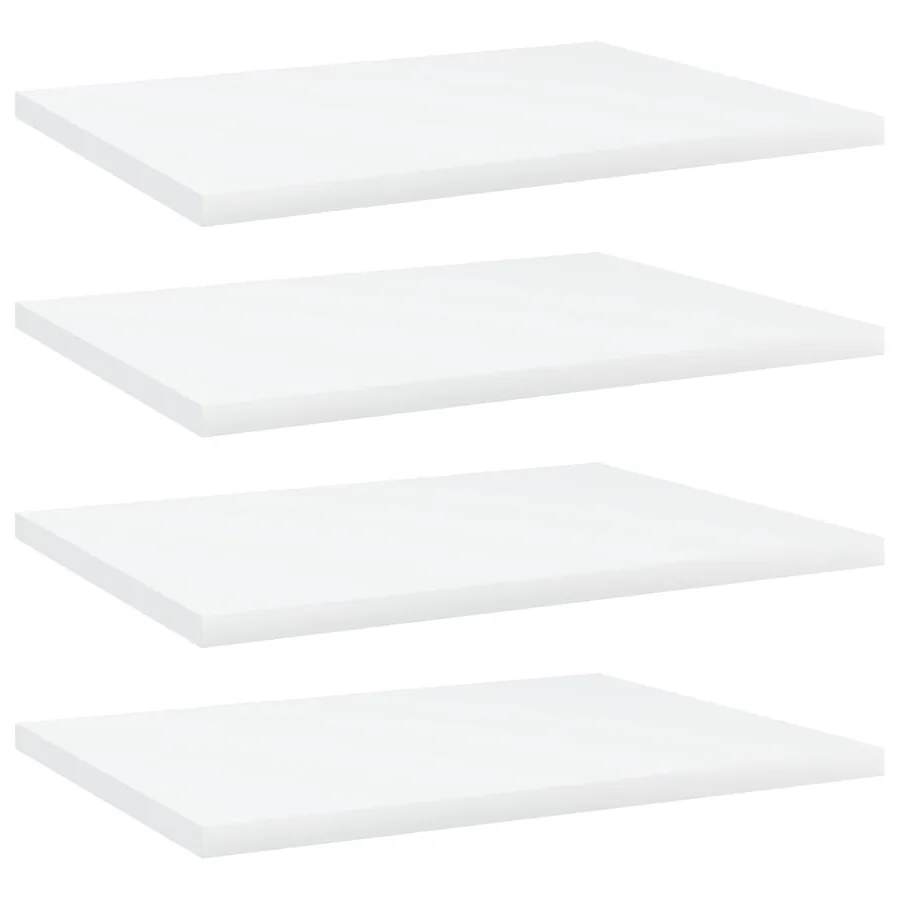 Panneaux de bibliothèque 4 pcs blanc bois d’ingénierie